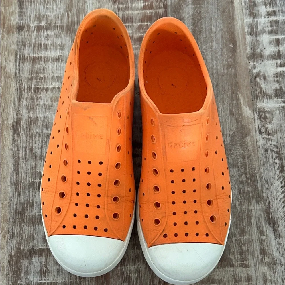 Native Bright Orange Perforated Slip-Ons - Picture 1 of 6